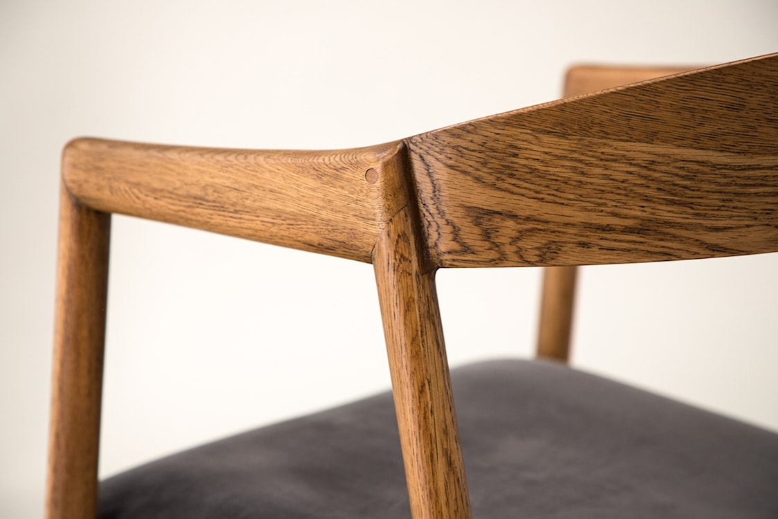 Krzesło drewniane Axeness dąb/ szare siedzisko  - zdjęcie 7