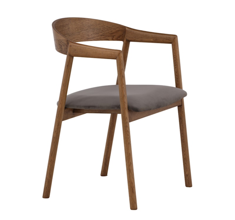 Krzesło drewniane Axeness dąb/ szare siedzisko  - zdjęcie 6