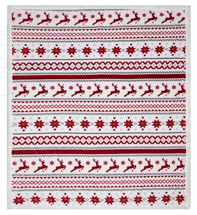 Koc Tarially 200x150 cm świąteczny biało-czerwony 