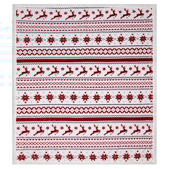 Koc Tarially 200x150 cm świąteczny biało-czerwony
