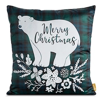 Poszewka na poduszkę Colifest 60x60 cm biało-zielona świąteczna