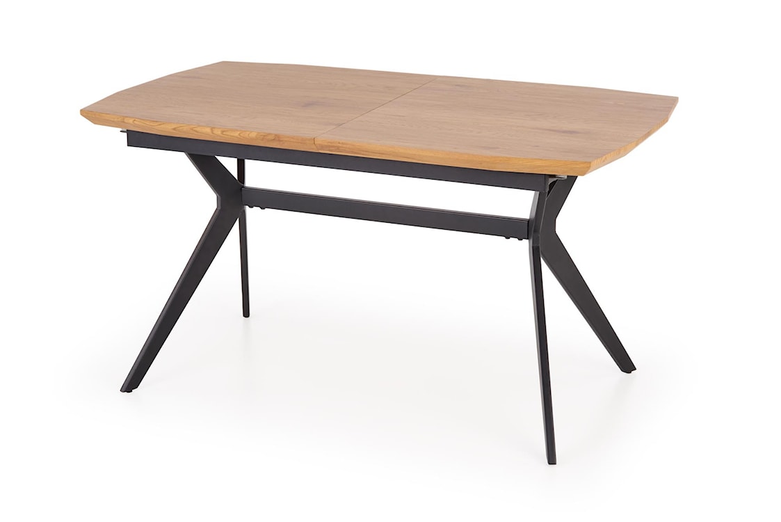 Stół rozkładany Dissne 140-180x90 cm dąb złoty/czarny 