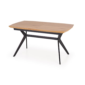 Stół rozkładany Dissne 140-180x90 cm dąb złoty/czarny
