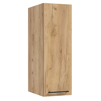 Szafka łazienkowa wysoka Modullac 30 cm wisząca głęboka dąb craft złoty z czarnym uchwytem