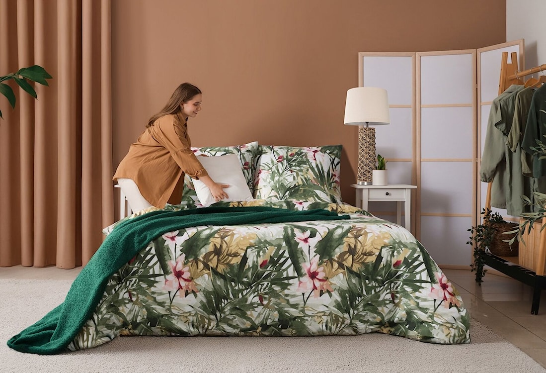 Koc Bukla 200x150 cm ciemnozielony  - zdjęcie 4