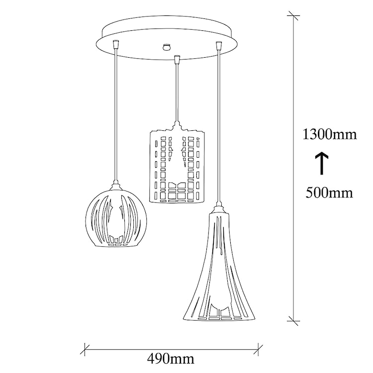 Lampa sufitowa Ozzia x3 na okrągłej podsufitce czarna  - zdjęcie 5