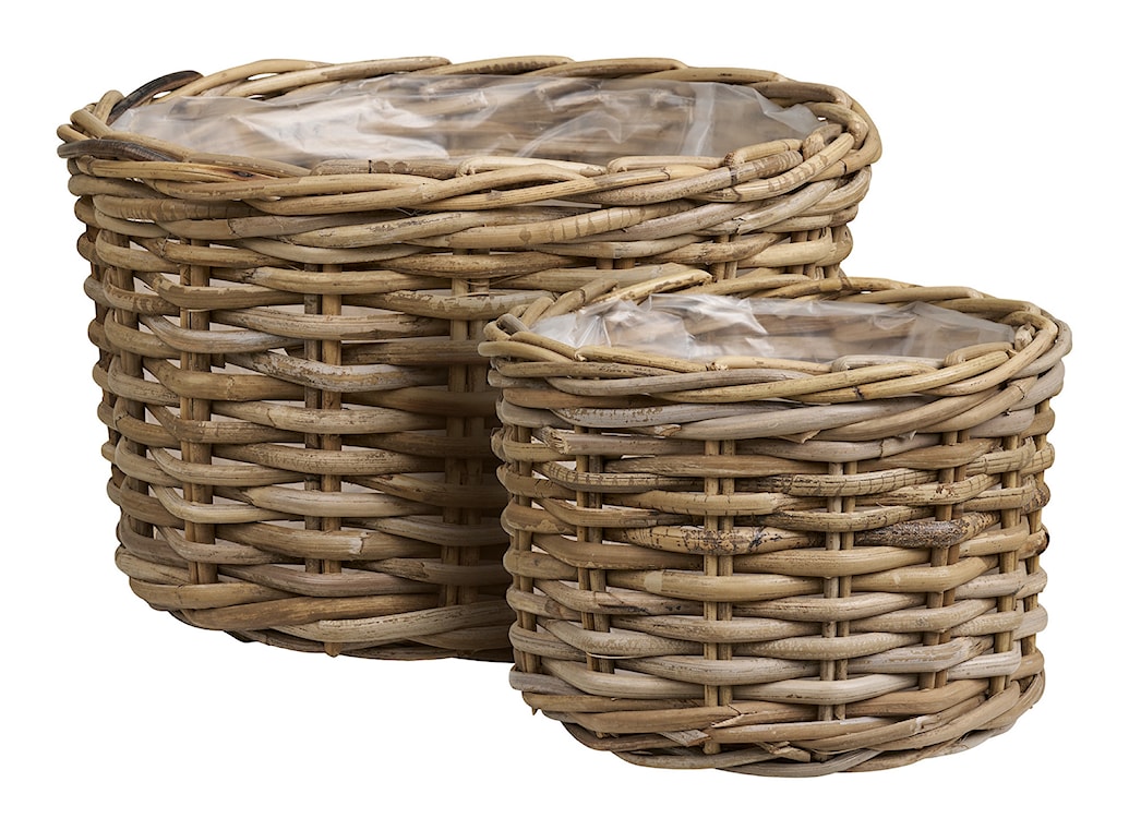 Zestaw dwóch koszy Kalak kubu rattan naturalne