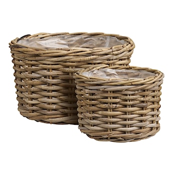 Zestaw dwóch koszy Kalak kubu rattan naturalne
