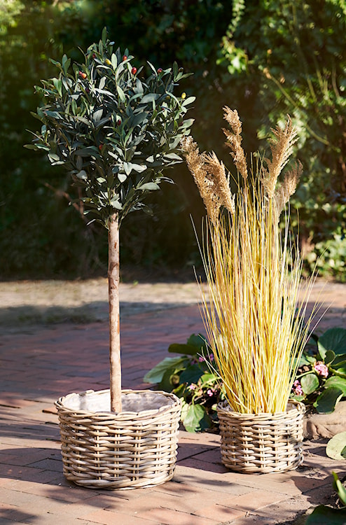 Zestaw dwóch koszy Kalak kubu rattan naturalne  - zdjęcie 4