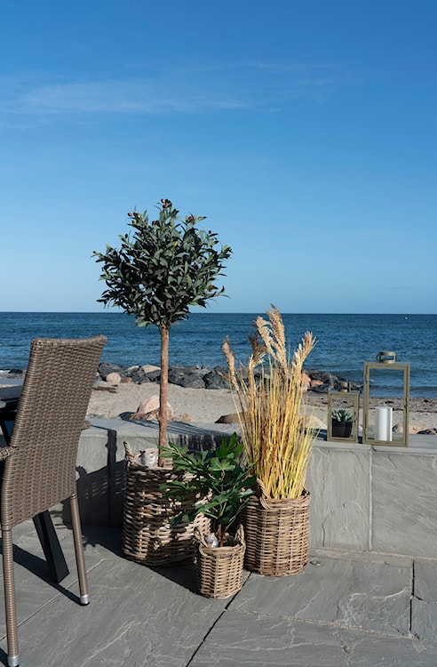 Zestaw trzech doniczek Rosemala rattanowe  - zdjęcie 2