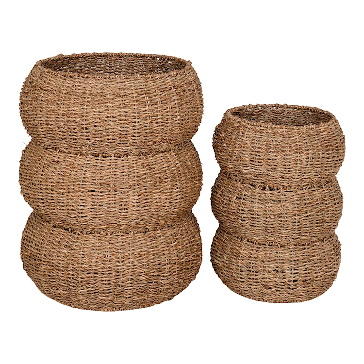 Zestaw dwóch okrągłych koszyków z trawy morskiej Garoa