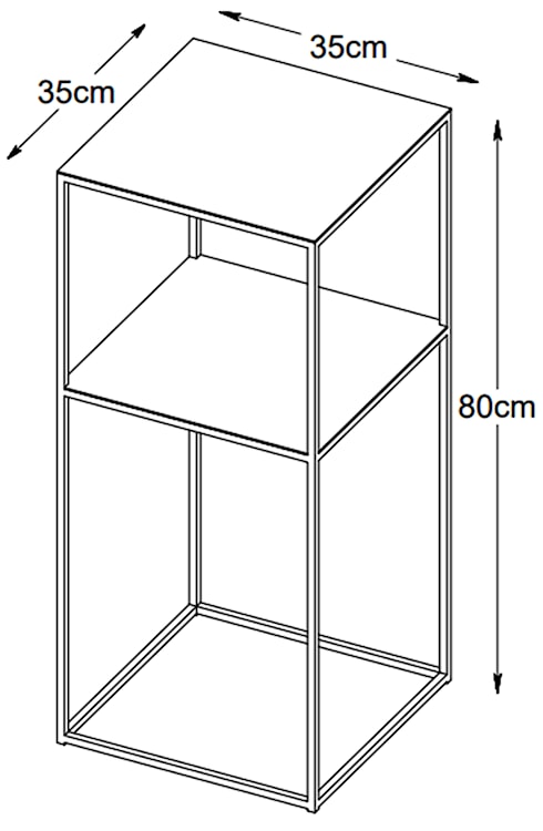 Regał metalowy Vously 80 cm czarny  - zdjęcie 4