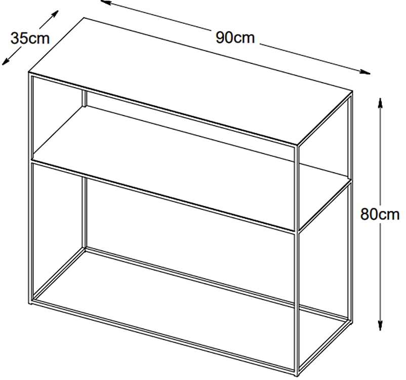 Konsola metalowa Vously 90 cm czarna  - zdjęcie 4