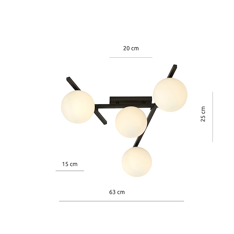 Lampa sufitowa Mohants x4 czarno-biała  - zdjęcie 7