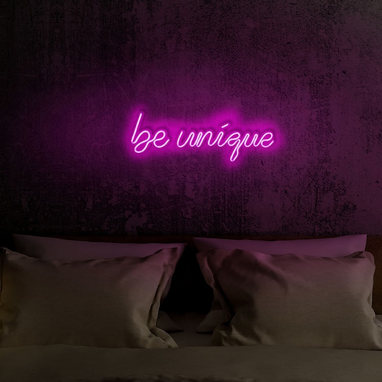 Neon na ścianę Letely z napisem Be Unique różowy  - zdjęcie 4