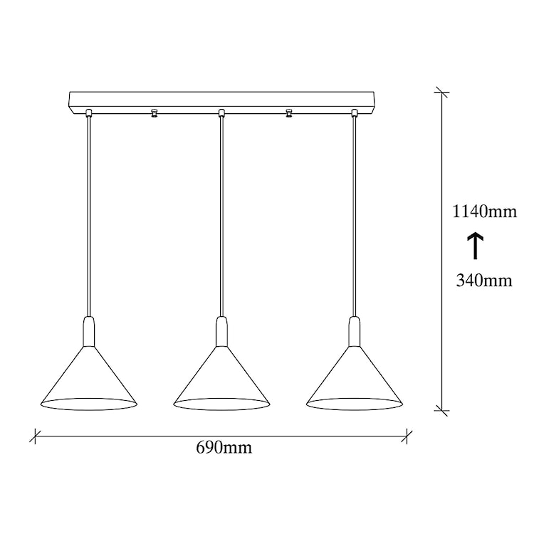 Lampa wisząca Lediane x3 czarna  - zdjęcie 5