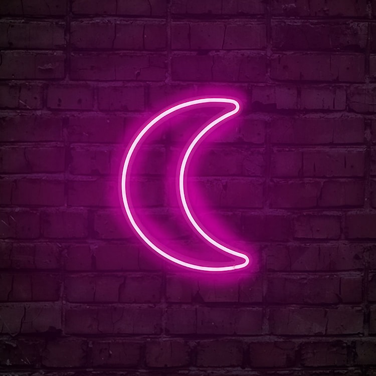 Neon na ścianę Letely w kształcie księżyca różowy  - zdjęcie 2