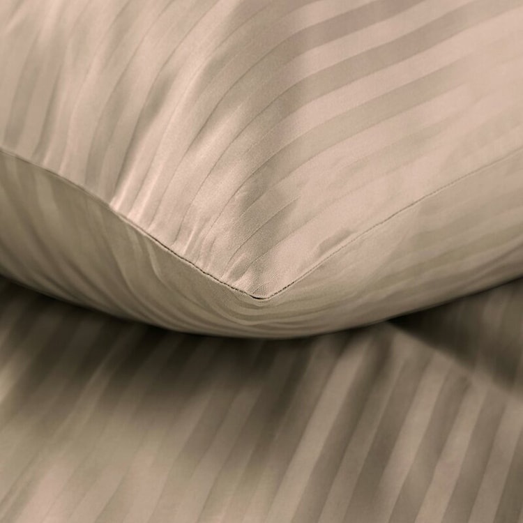 Komplet pościeli Vera 200x140 cm satyna bawełniana beżowa  - zdjęcie 5