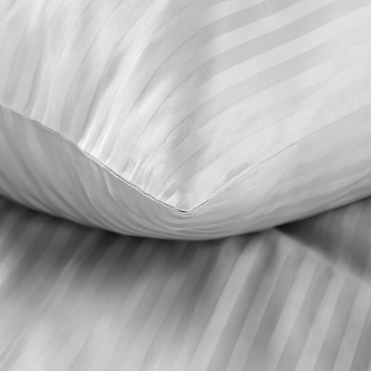 Komplet pościeli Vera 200x140 cm satyna bawełniana jasnoszara  - zdjęcie 5