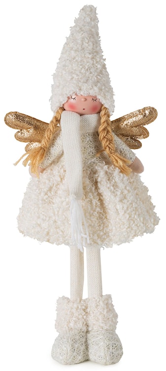 Figurka świąteczna Doll 47 cm złoto-kremowa 