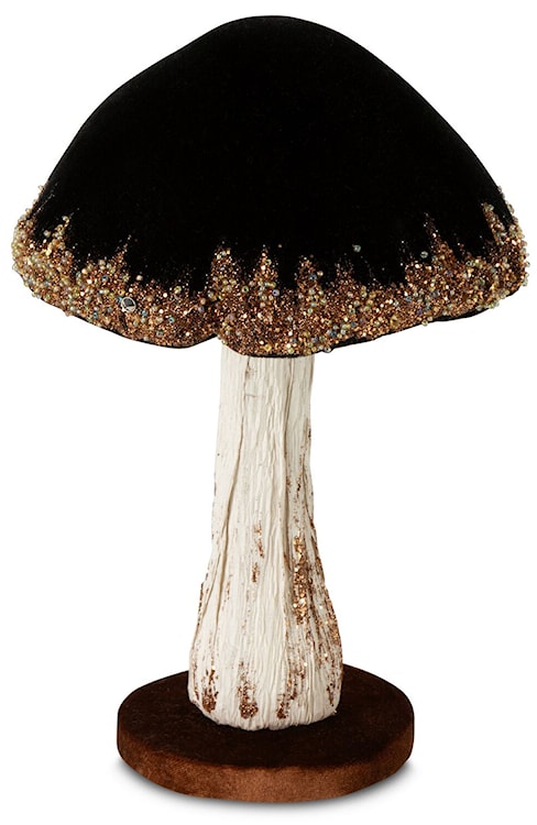 Figurka świąteczna Grzybek 26 cm czarno-złoty
