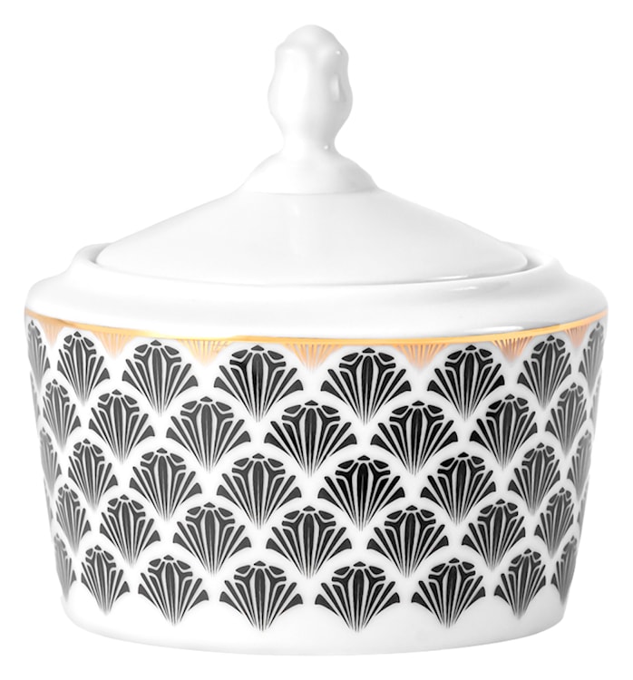Serwis do kawy porcelanowy dla 12 os. Jenny biało-czarny  - zdjęcie 4