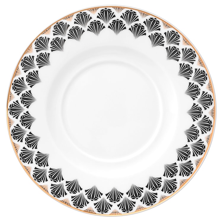 Serwis do kawy porcelanowy dla 12 os. Jenny biało-czarny  - zdjęcie 3