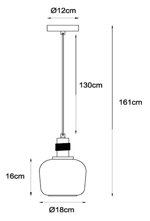 Lampa wisząca Ilona 18 cm czarno-brązowa  - zdjęcie 3