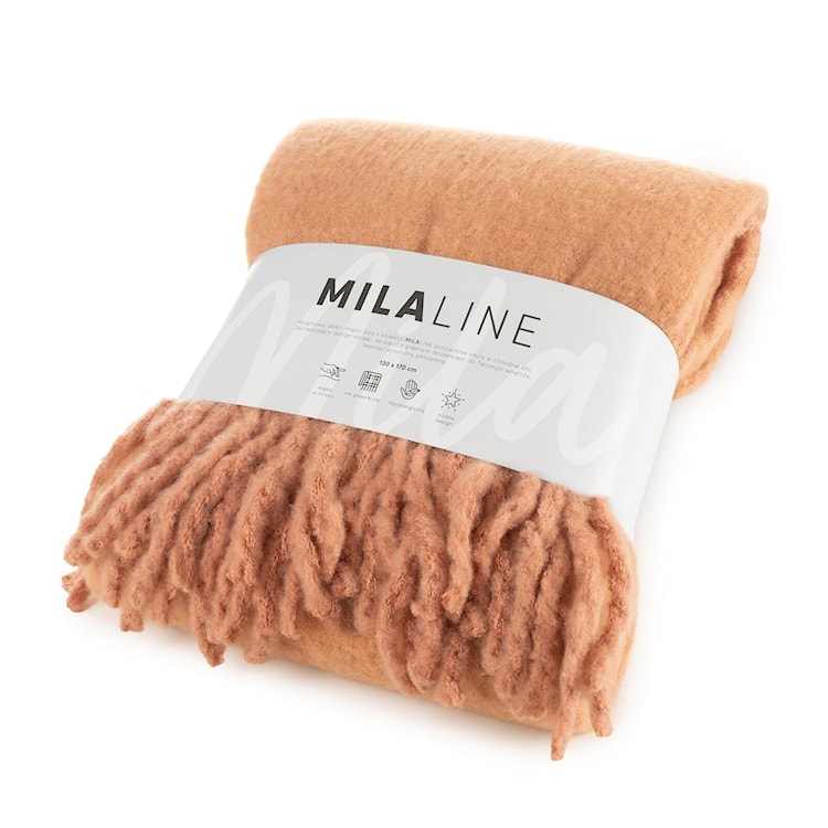 Koc narzuta Moher 170x130 cm ceglasty 