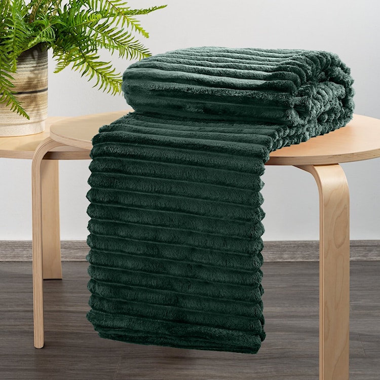 Koc Soft 200x150 cm ciemnozielony  - zdjęcie 2