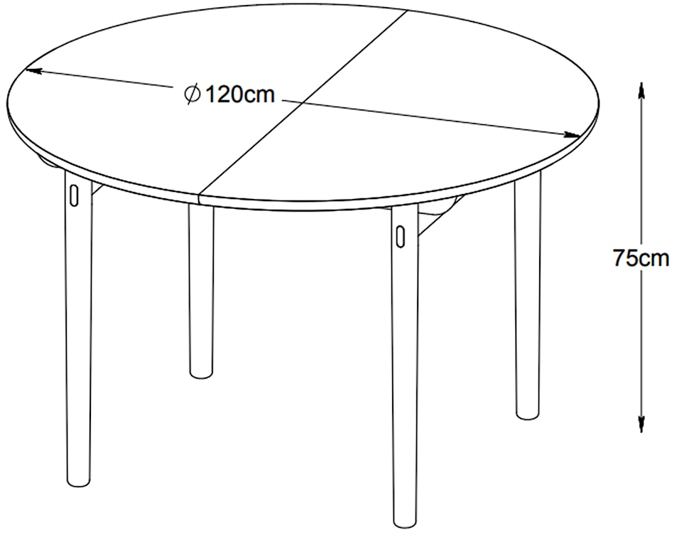 Stół Yoffers okrągły blat 120 cm dąb naturalny  - zdjęcie 5