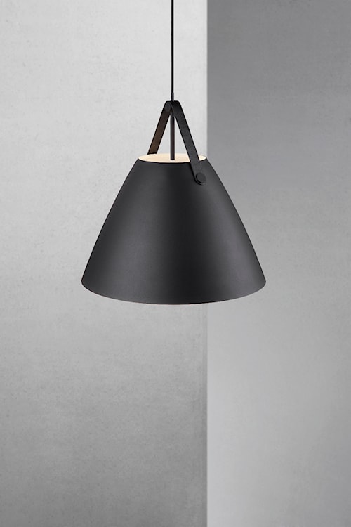 Lampa wisząca Strap średnica 48 cm czarny metalowy klosz  - zdjęcie 5