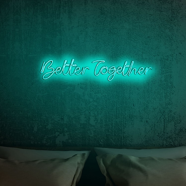 Neon na ścianę Letely z napisem Better Together niebieski  - zdjęcie 4