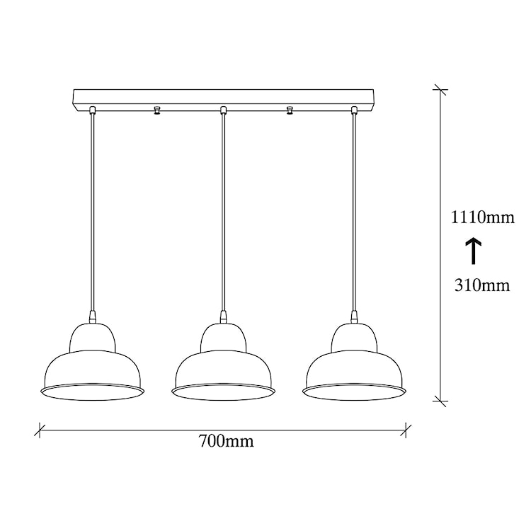 Lampa wisząca Hentima x3 czarna  - zdjęcie 5