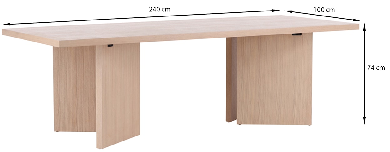 Stół Mastirk 240x100 cm dąb bielony  - zdjęcie 7