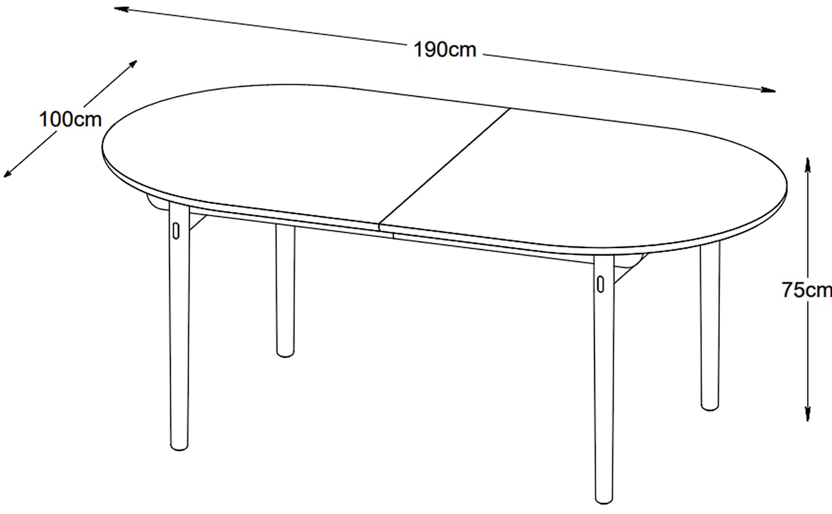 Stół Yoffers owalny blat 190x100 cm dąb naturalny  - zdjęcie 7