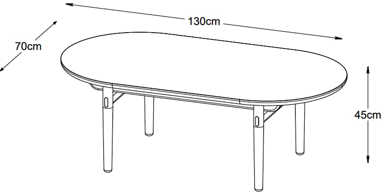 Stolik kawowy Yoffers 130x70 cm dąb naturalny  - zdjęcie 6