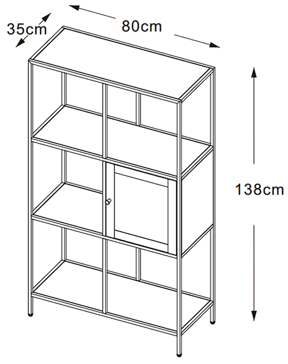 Regał metalowy Maurre 138 cm czarny  - zdjęcie 7