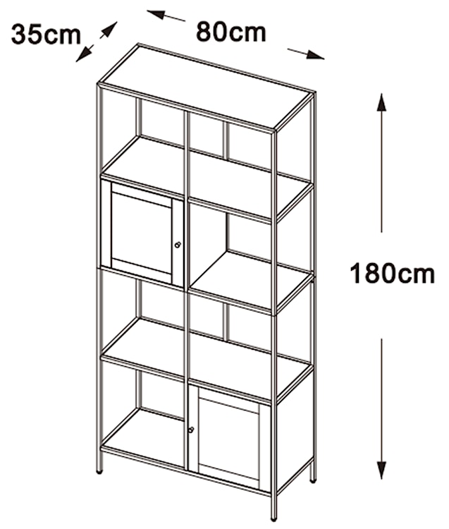 Regał metalowy Maurre 180 cm czarny  - zdjęcie 6