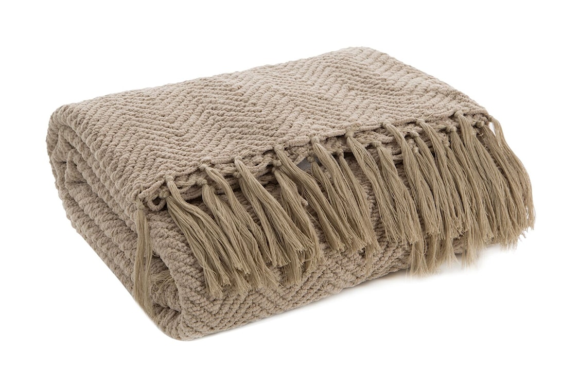 Koc narzuta Milo 170x130 cm beżowy  - zdjęcie 4