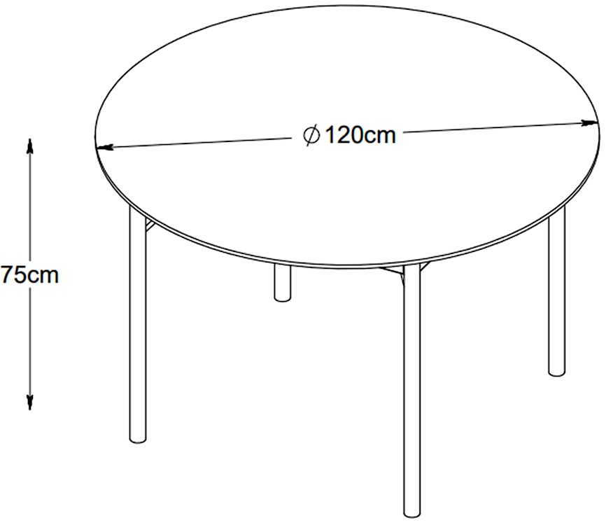 Stół do jadalni Savona okrągły blat 120 cm czarny  - zdjęcie 5