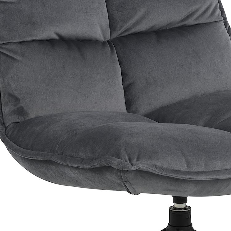 Fotel obrotowy pikowany Ayben ciemnoszary welur  - zdjęcie 6