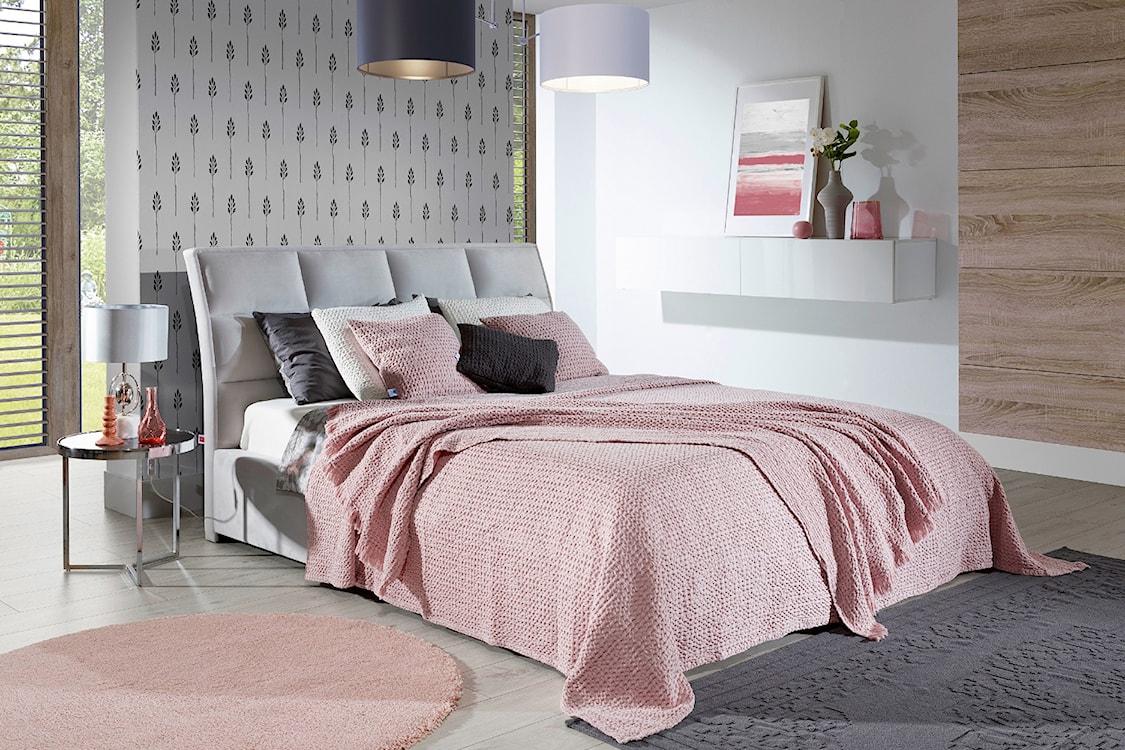Narzuta na łóżko Alpinia bawełniana różowa 180x220 cm  - zdjęcie 2