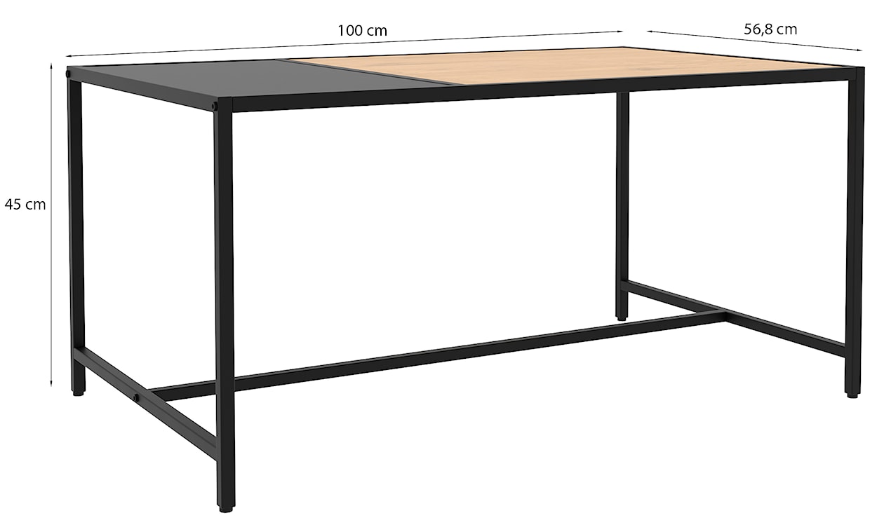 Stolik kawowy Koneso 60x100 cm dąb/czarny  - zdjęcie 5