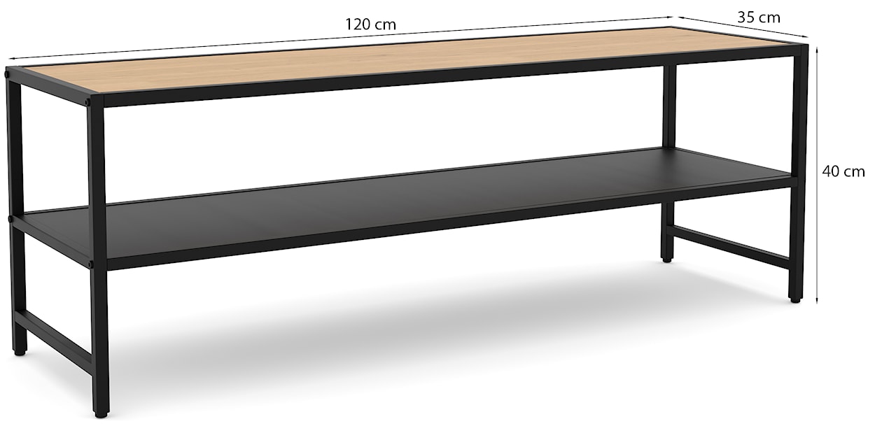 Szafka RTV Koneso 120 cm dąb/czarny  - zdjęcie 5