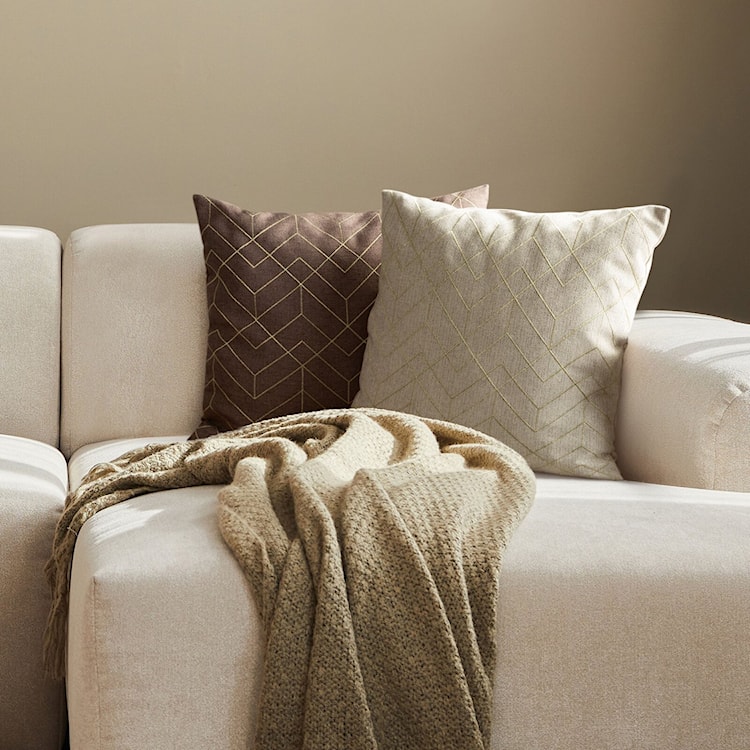 Poszewka Mila 45x45 cm kremowo-złota  - zdjęcie 2