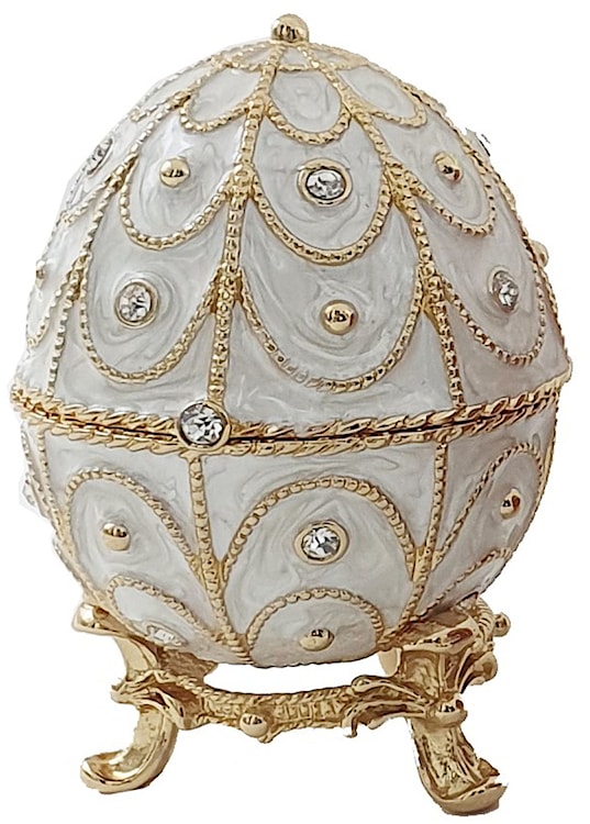 Puzderko jajko Faberge białe