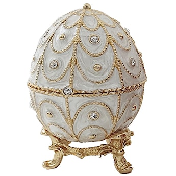 Puzderko jajko Faberge białe