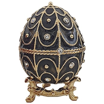 Puzderko jajko Faberge czarne