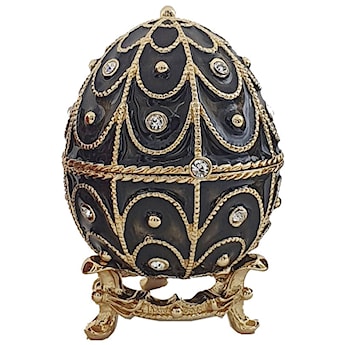 Puzderko jajko Faberge czarne